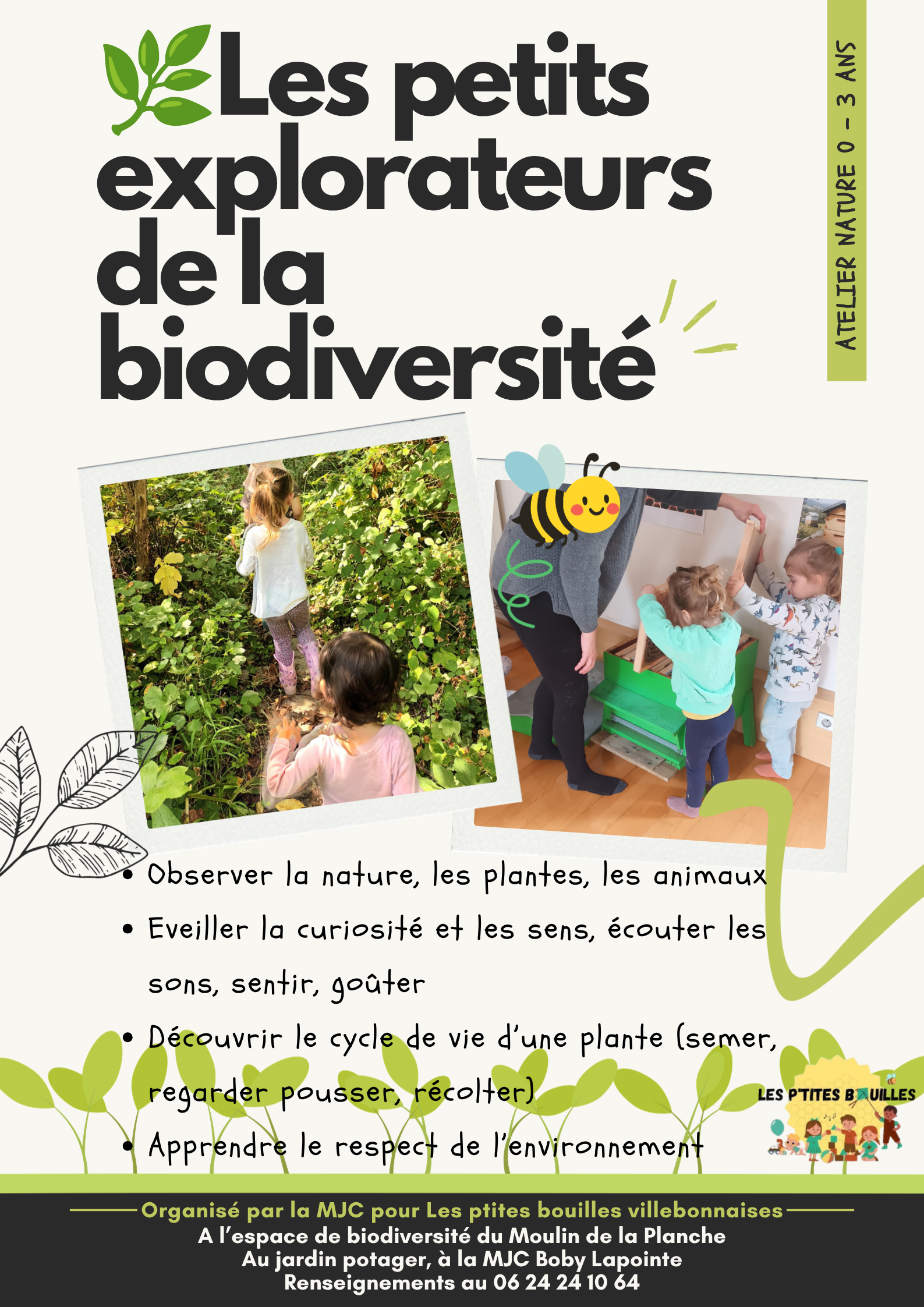 Affiche de l'atelier nature Les petits explorateurs de la biodiversité